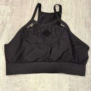 Zyia Small Navy Bra With Cute Lace Detail Bralette Sports Bra Yoga Casual Pilate